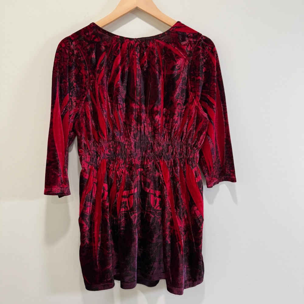 Velour Babydoll Top Sz 1X Dark Fairy Whimsigoth Grunge Vamp Witchy Dark Romantic - Picture 10 of 10